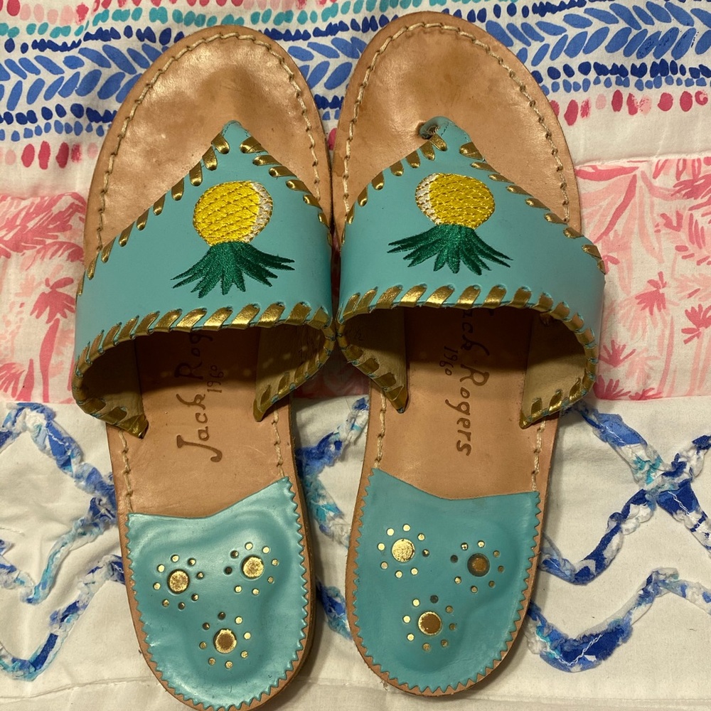 EEUC Blue/Pineapple Jack Rogers size 7.5